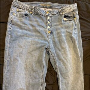 Michael Kors Women’s Selma Cropped Flare Jeans Frayed Hem